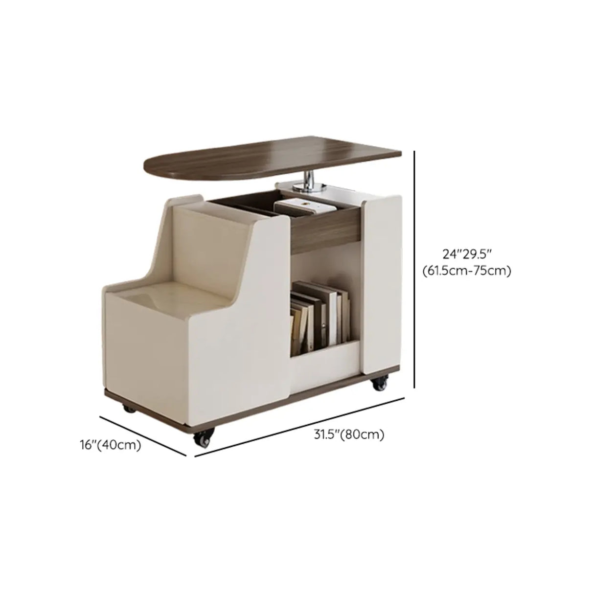 Free Form Movable Wood Lift Top Storage Coffee Table