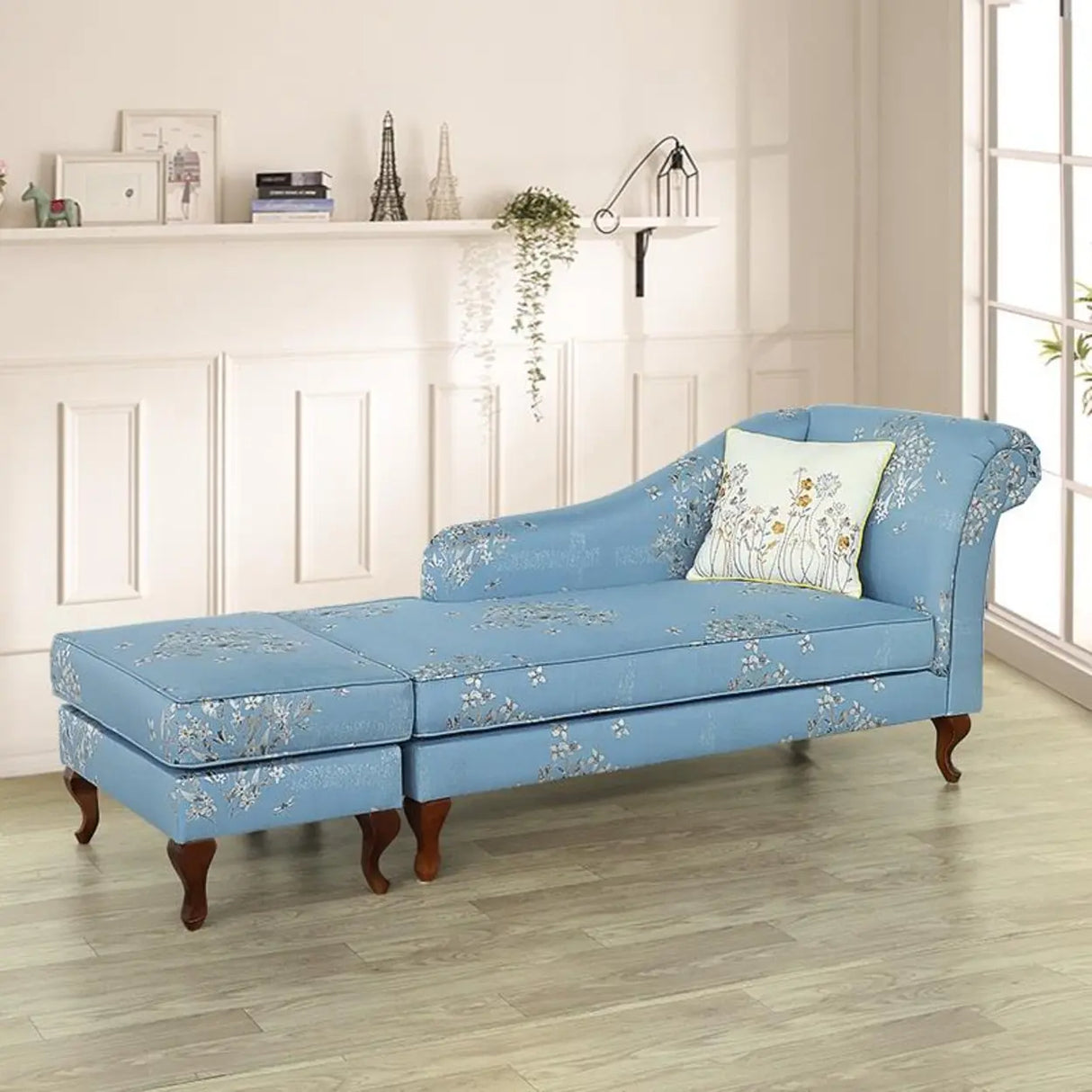 Free Standing Floral Upholstered Reclining Chaise Lounge Image - 20