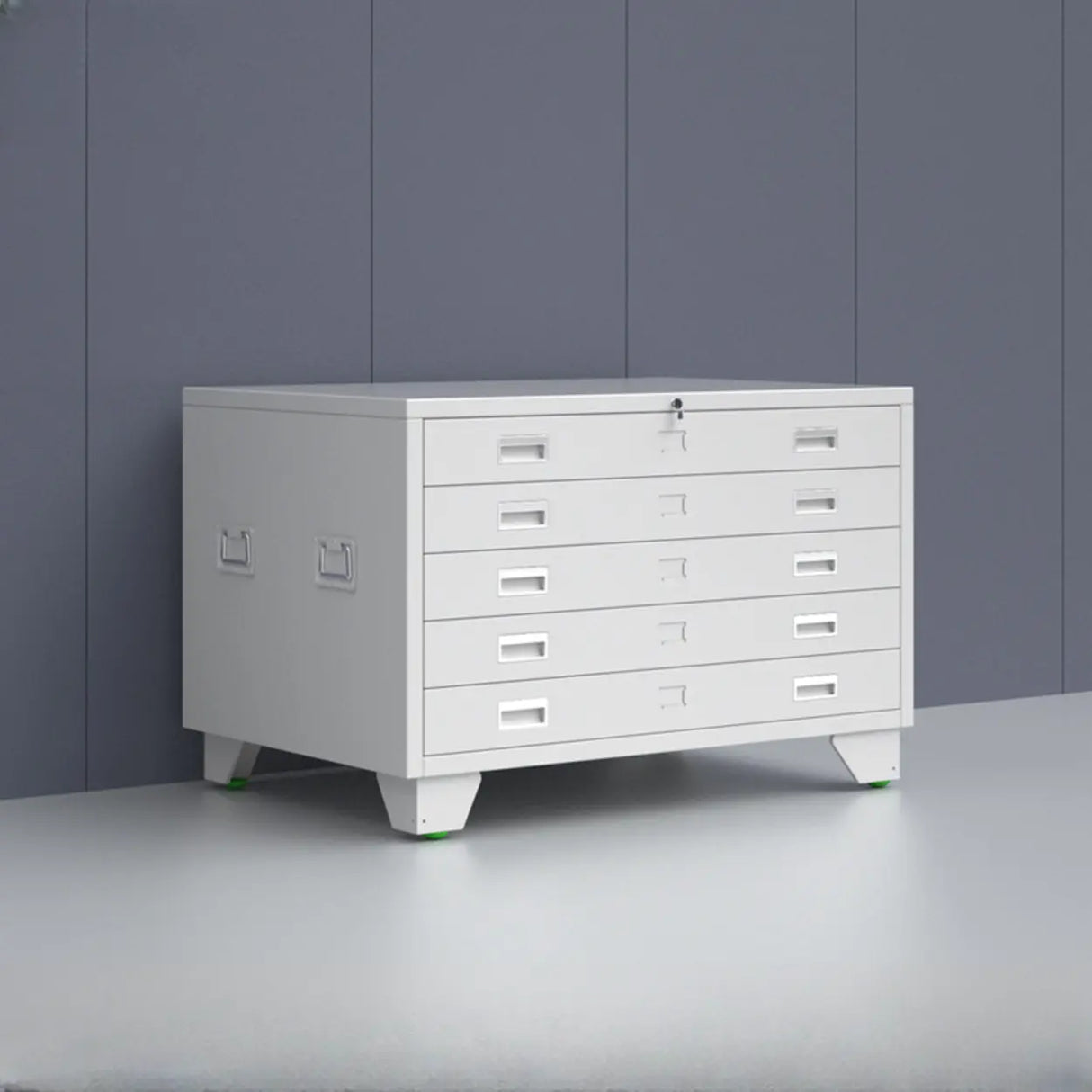 Free Standing Vertical Steel White Storage Filing Cabinet Image - 13