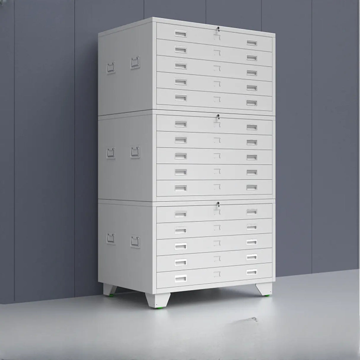 Free Standing Vertical Steel White Storage Filing Cabinet Image - 22
