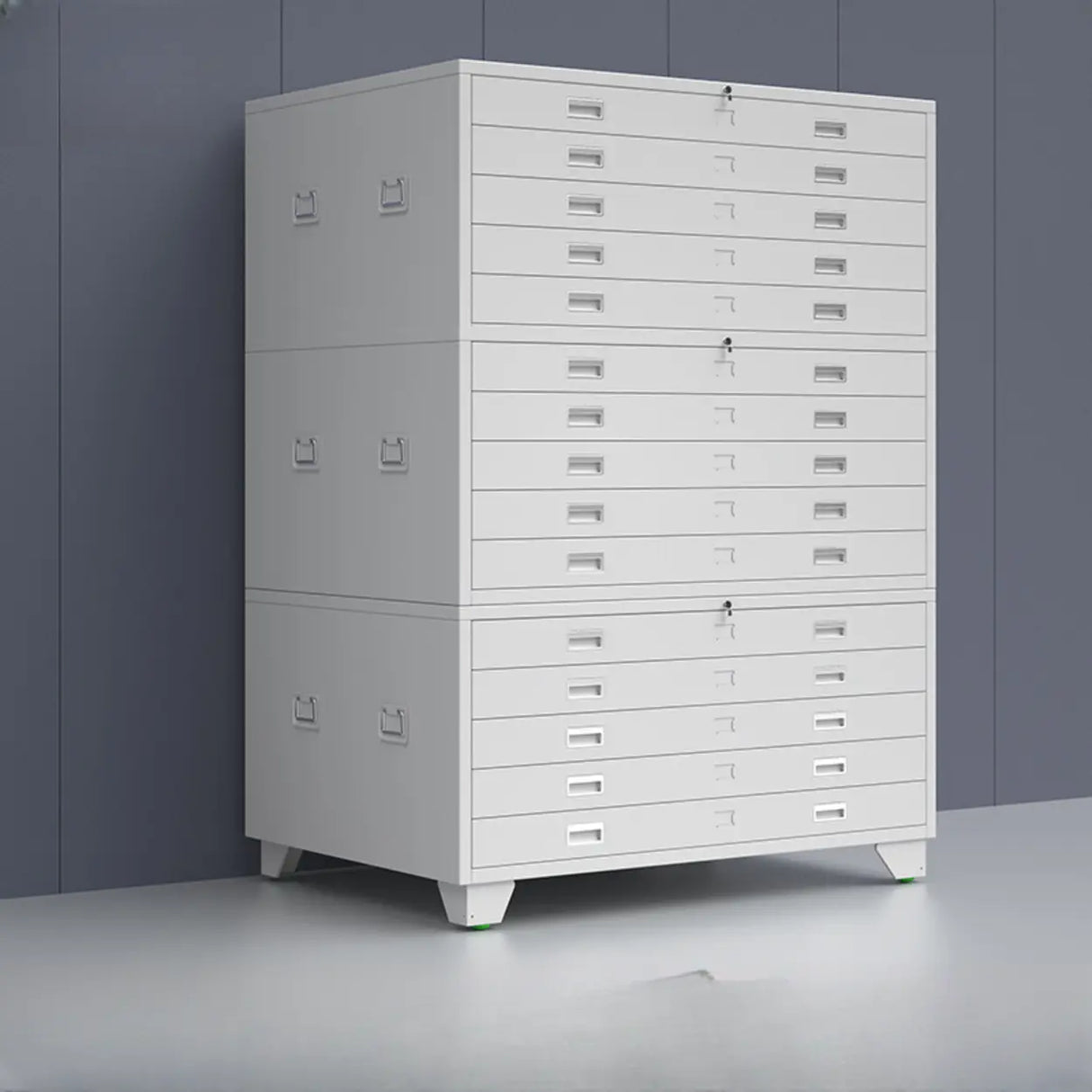 Free Standing Vertical Steel White Storage Filing Cabinet Image - 24
