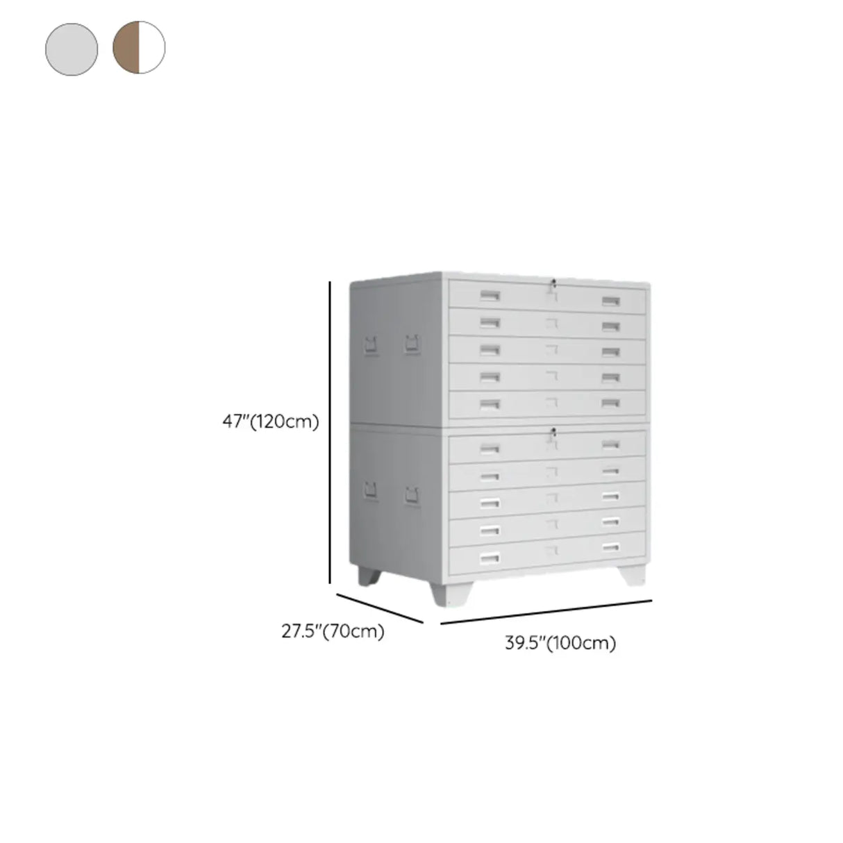 Free Standing Vertical Steel White Storage Filing Cabinet Image - 27