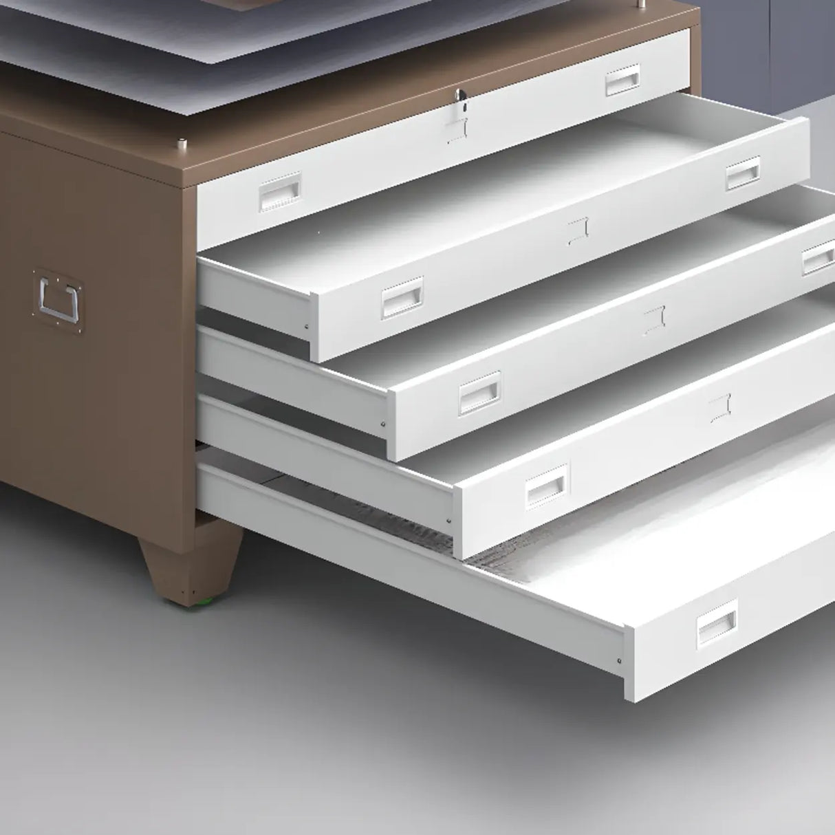 Free Standing Vertical Steel White Storage Filing Cabinet Image - 3