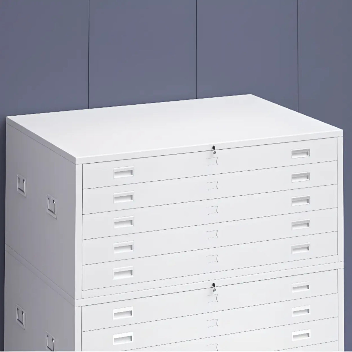 Free Standing Vertical Steel White Storage Filing Cabinet Image - 4
