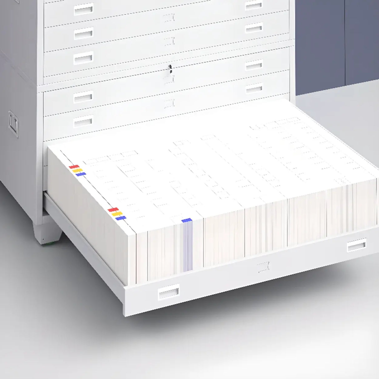 Free Standing Vertical Steel White Storage Filing Cabinet Image - 6