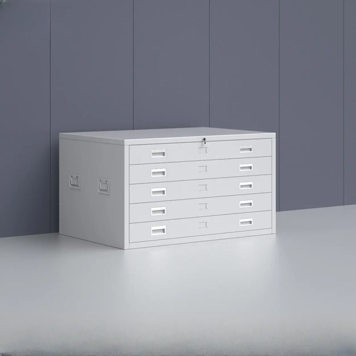 Free Standing Vertical Steel White Storage Filing Cabinet Image - 9