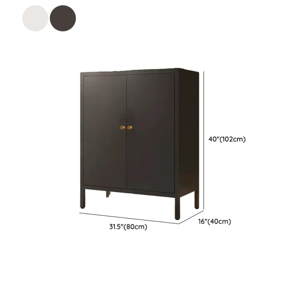 Freestanding Black Metal Buffet with Clear Glass Doors Image - 40