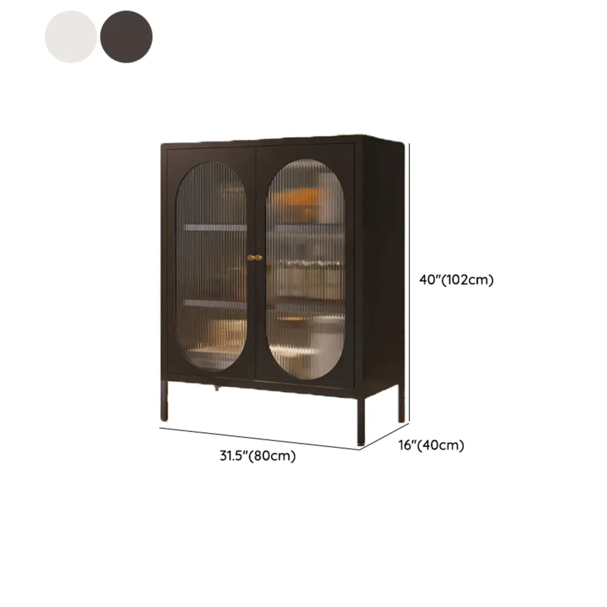 Freestanding Black Metal Buffet with Clear Glass Doors Image - 43