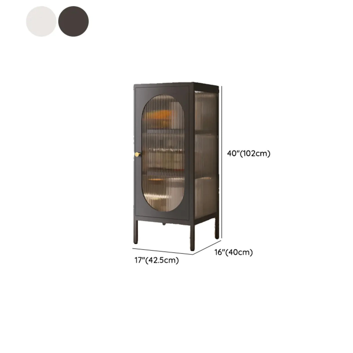 Freestanding Black Metal Buffet with Clear Glass Doors Image - 46