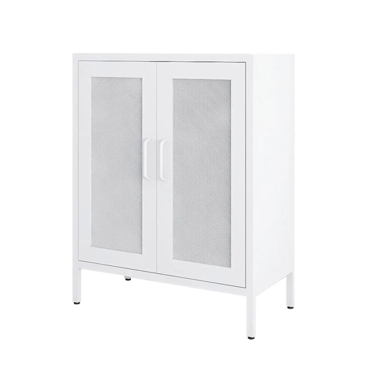 Freestanding Black Metal Buffet with Clear Glass Doors Image - 5