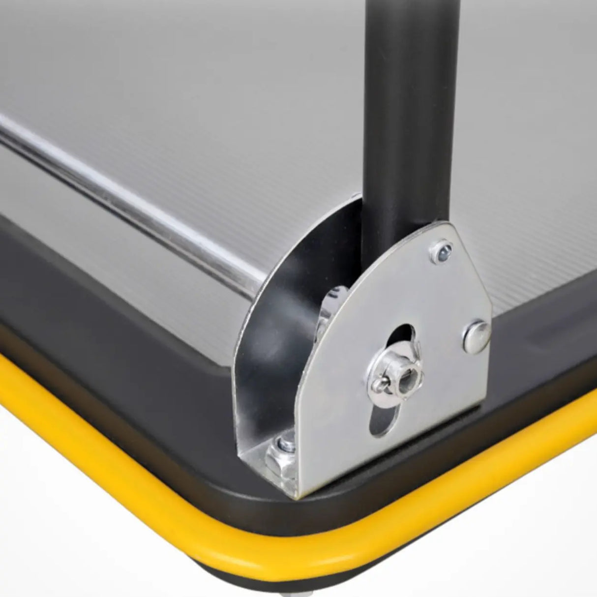 Freestanding Foldable Yellow Flat Metal Utility Cart Image - 12