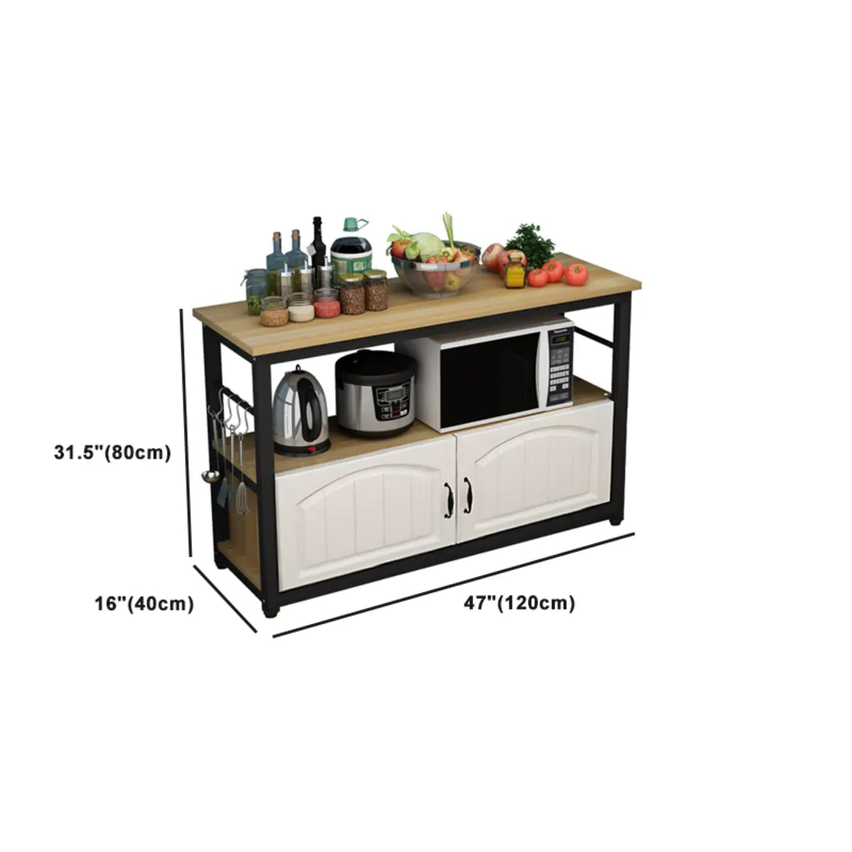 Freestanding Kitchen Wooden Open Short China Cabinet Image - 10