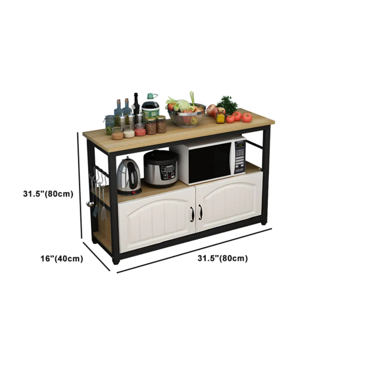 Freestanding Kitchen Wooden Open Short China Cabinet Image - 13