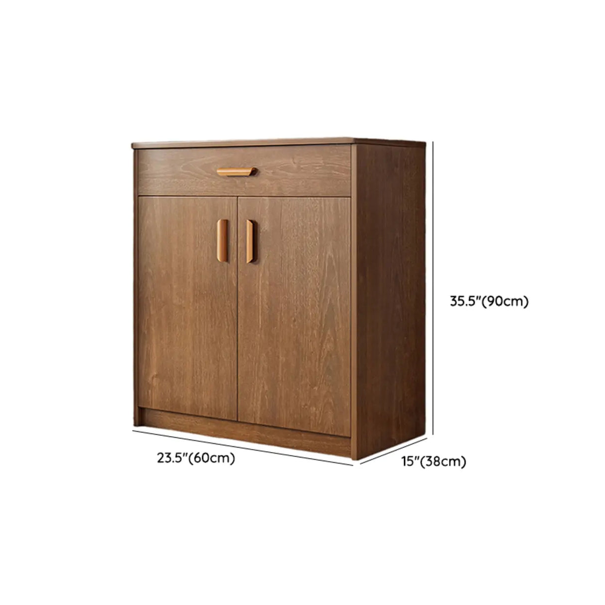 Freestanding Shelves Drawers Teak Floor Buffet with Storage Image - 35