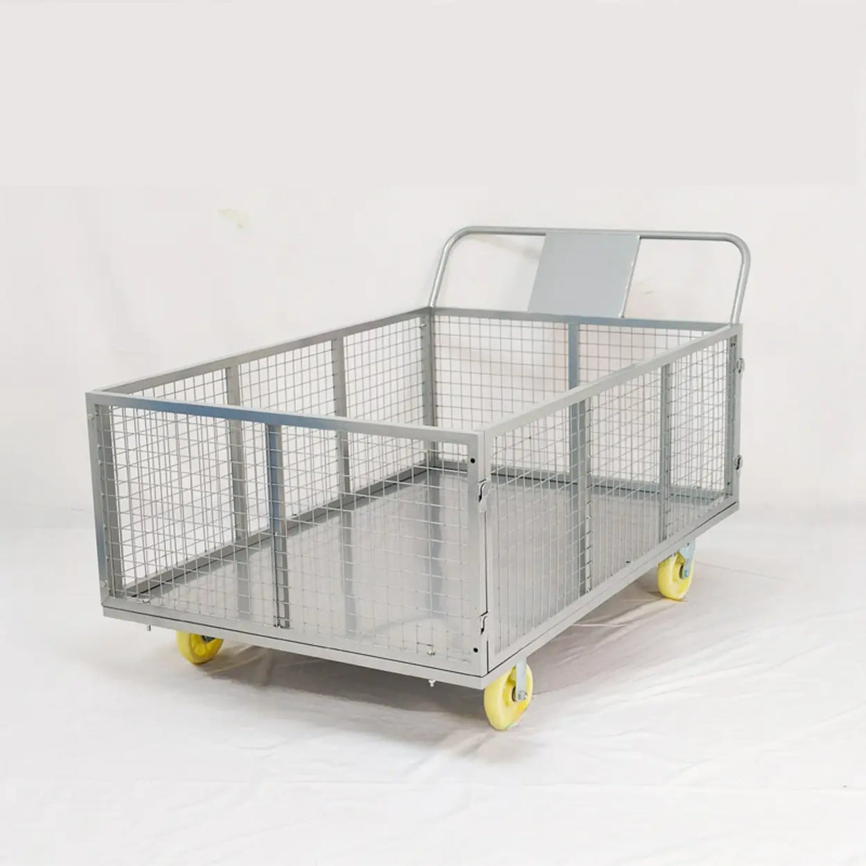 Freestanding Silver Metal Large Storage Utility Cart Image - 2