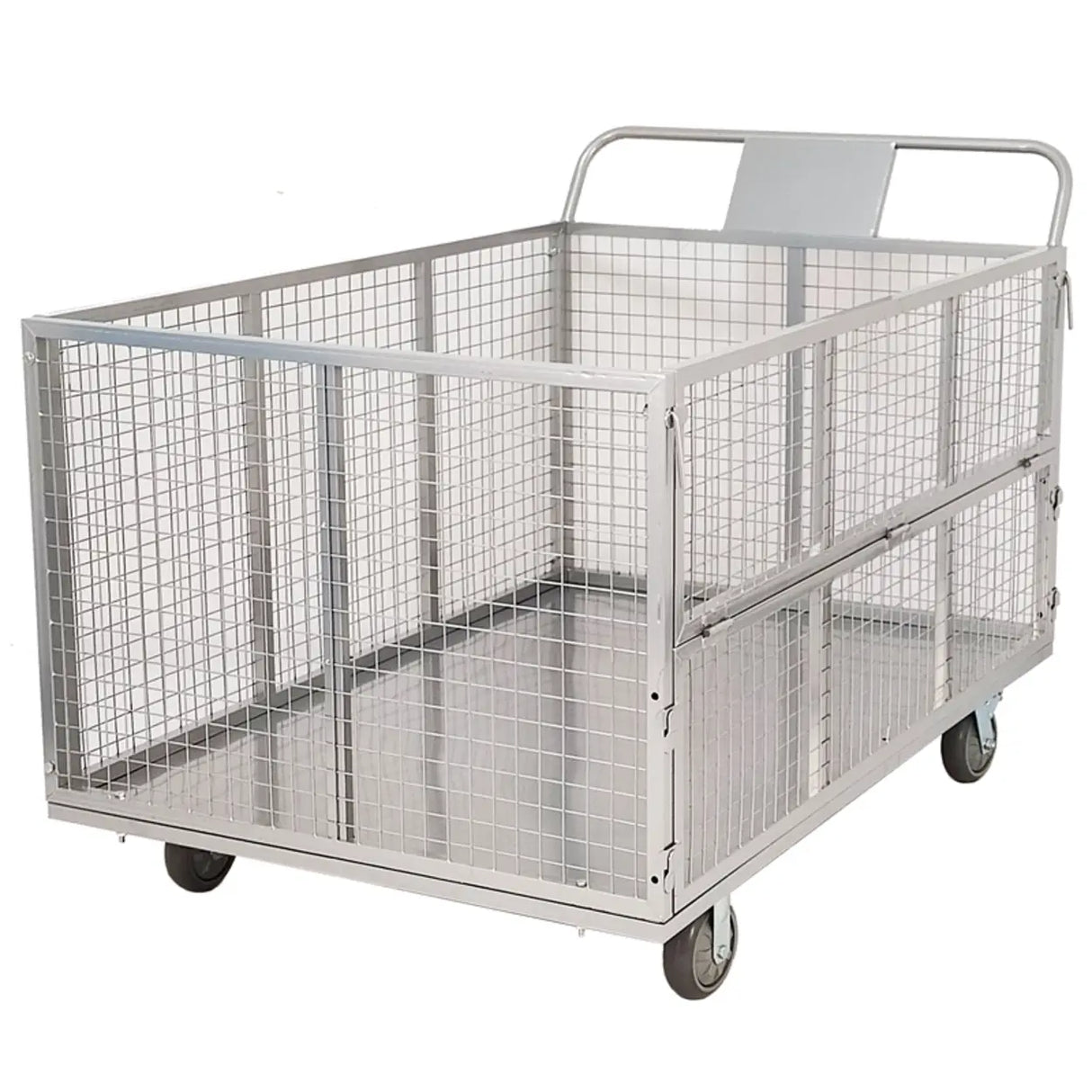 Freestanding Silver Metal Large Storage Utility Cart Image - 4