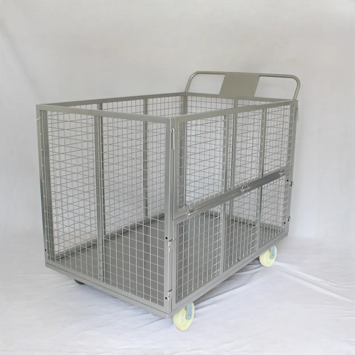 Freestanding Silver Metal Large Storage Utility Cart Image - 5
