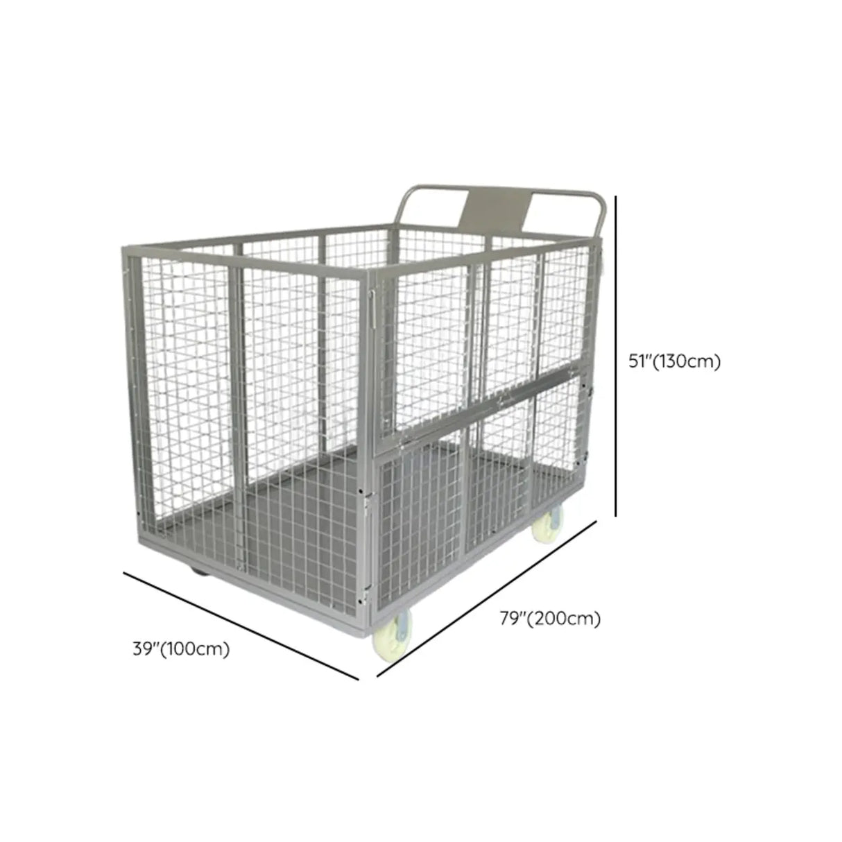 Freestanding Silver Metal Large Storage Utility Cart Image - 8