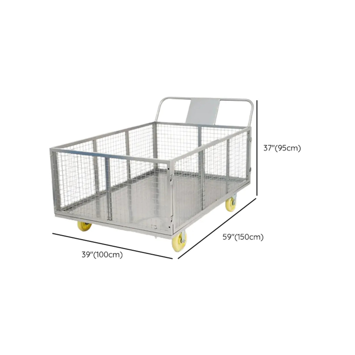 Freestanding Silver Metal Large Storage Utility Cart Image - 9