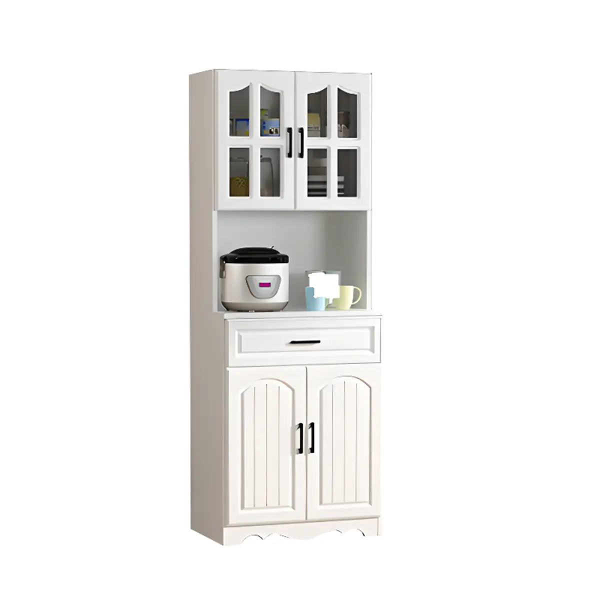 Freestanding Wood Dining Hutch Standard China Cabinet Image - 12