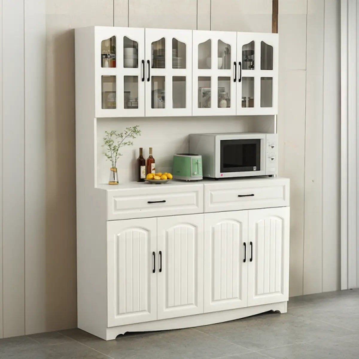 Freestanding Wood Dining Hutch Standard China Cabinet Image - 13