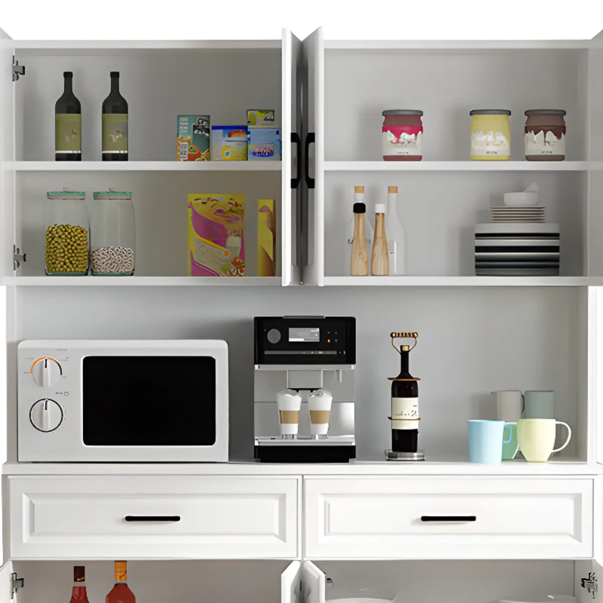 Freestanding Wood Dining Hutch Standard China Cabinet Image - 14