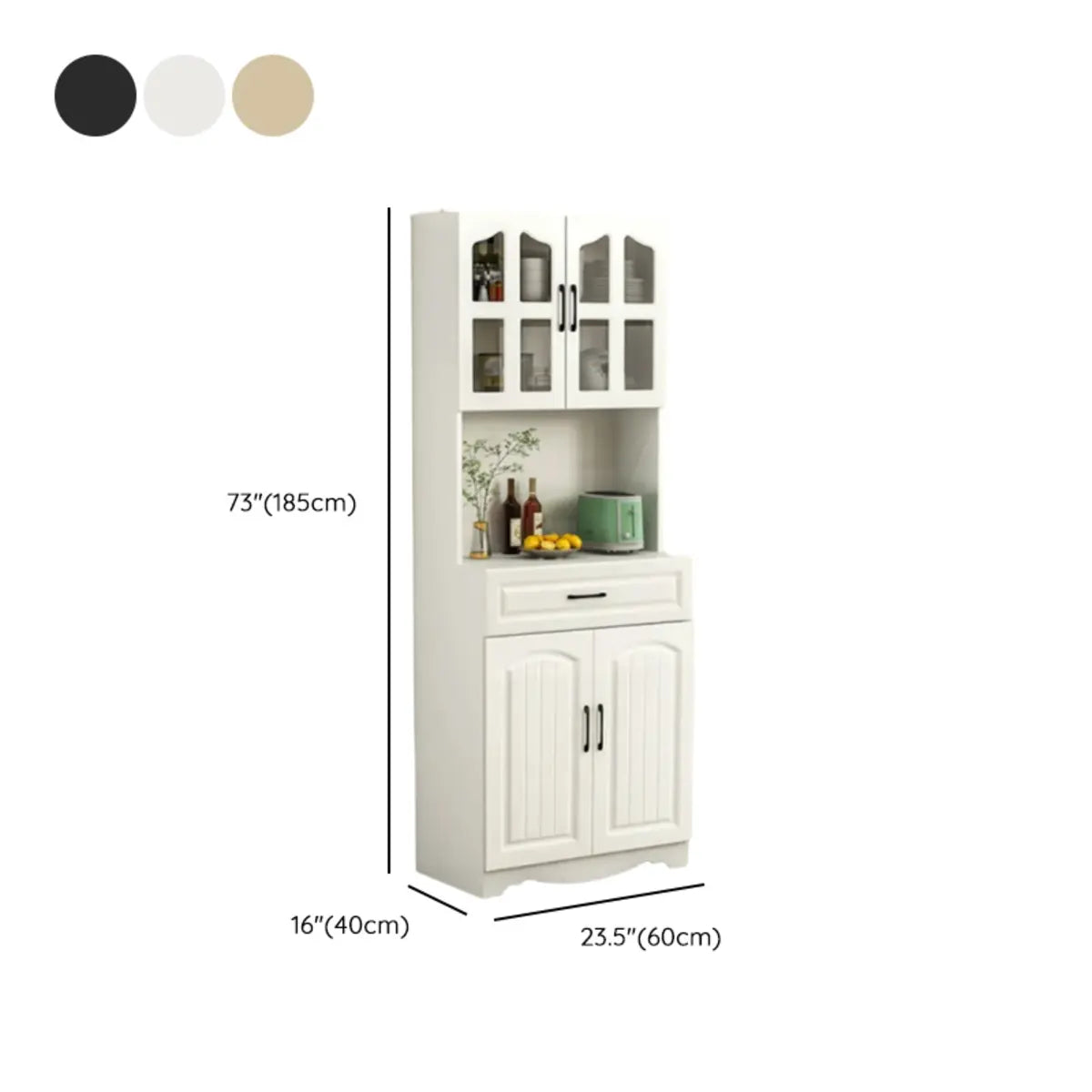 Freestanding Wood Dining Hutch Standard China Cabinet