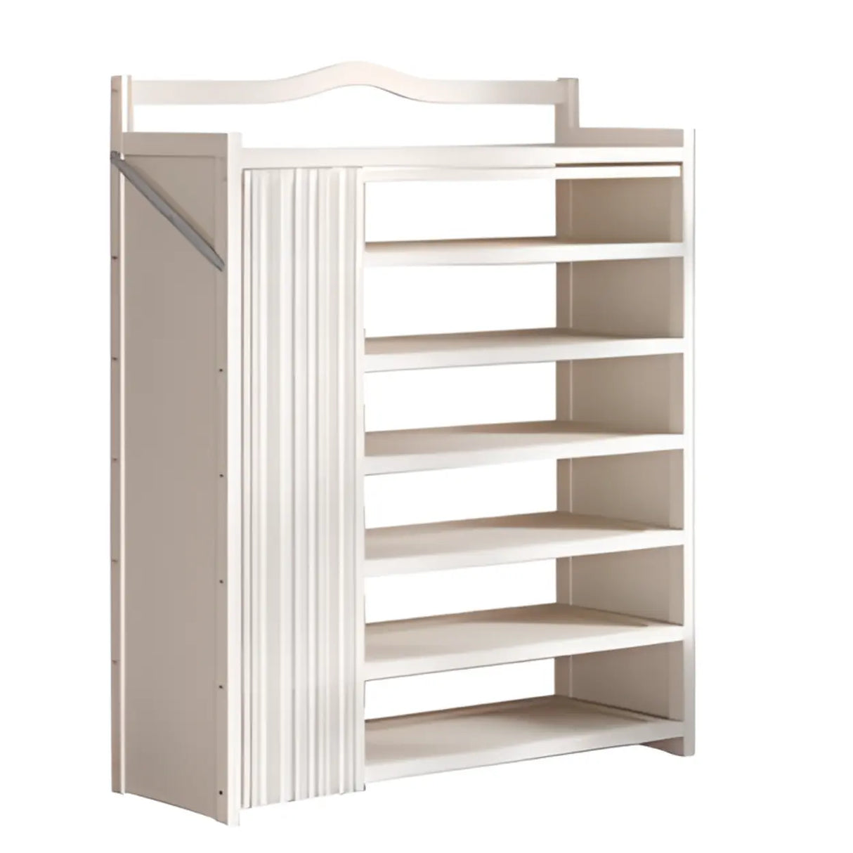 Freestanding Wood Entryway White Foldable Shoe Storage Image - 8