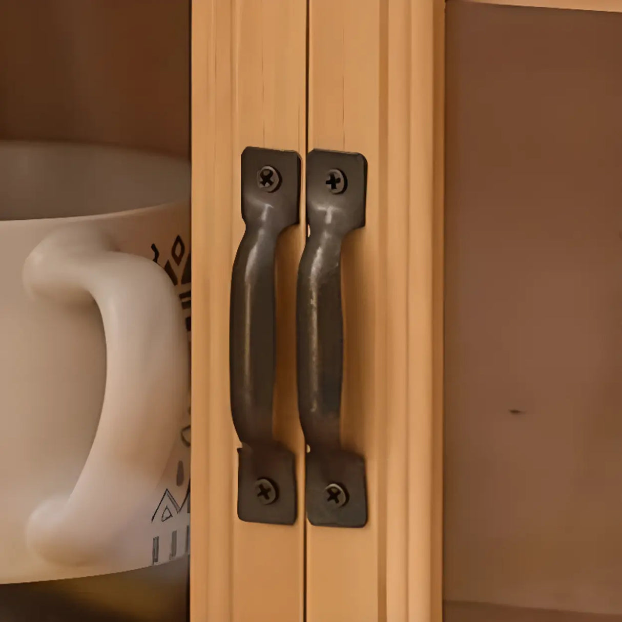 Freestanding Wooden Rectangular Small China Cabinet Image - 10