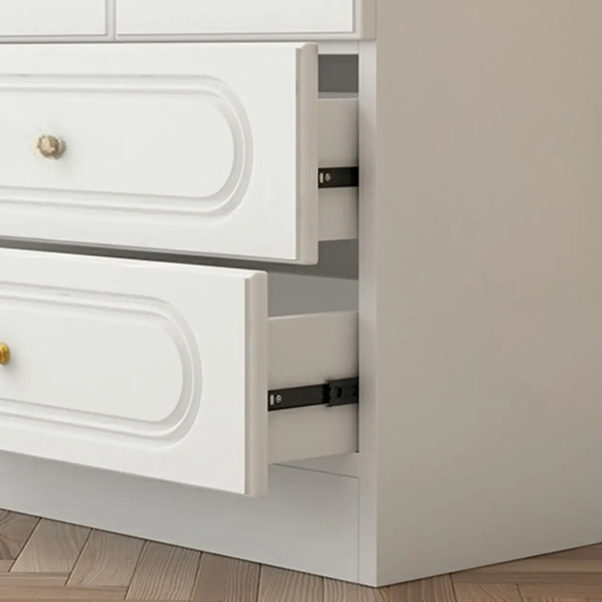 French Closed Cabinet White Elegant Arch Wood Bookcase Image - 13