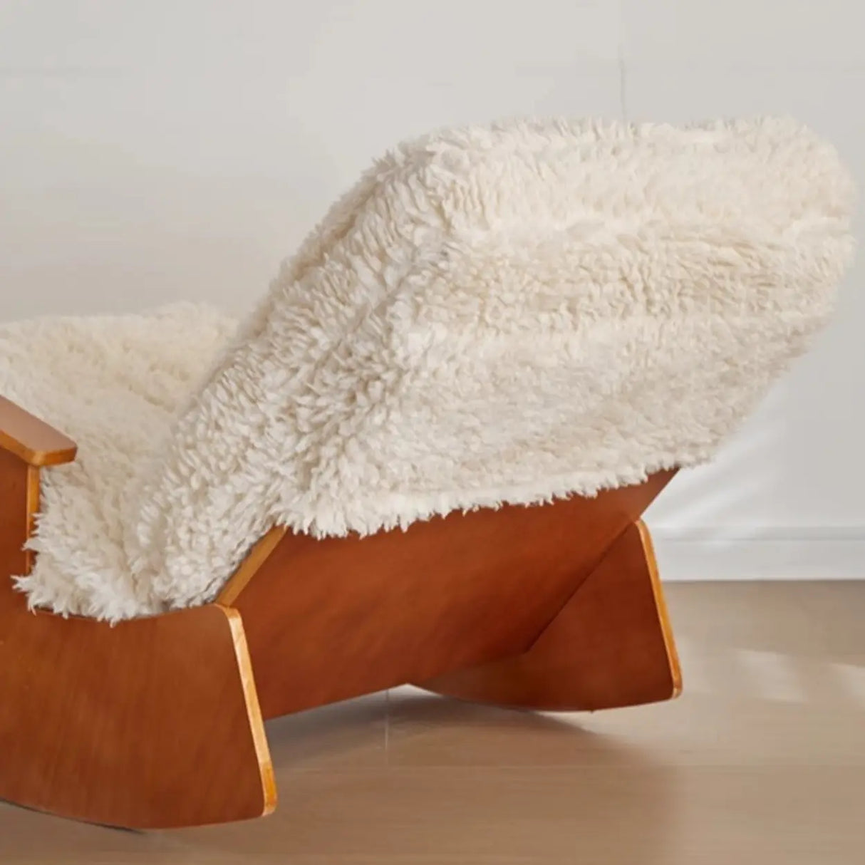 French Country Brown White Track Arms Rocking Chair Image - 7