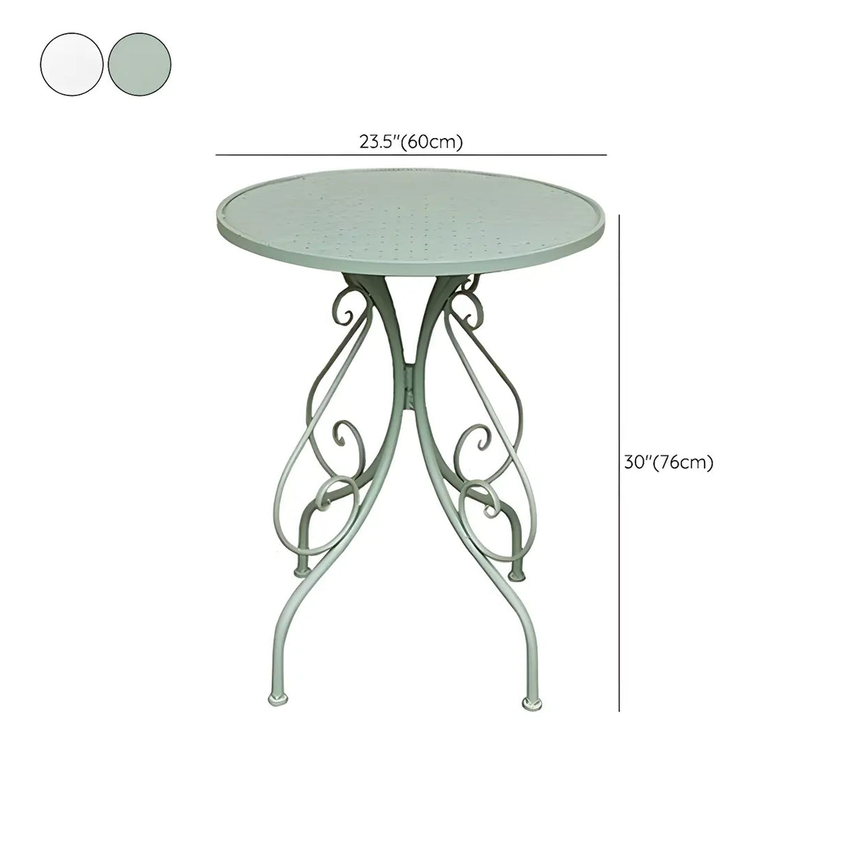 French Country Iron Round Weatherproof Patio Dining Set