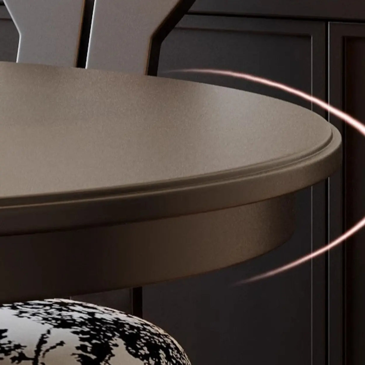 French Country Vintage Brown Wood Round Large Dining Table Image - 6