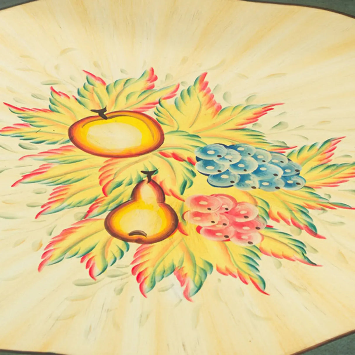 French Country Vintage Green Painted Wood Pedestal Side Table Image - 12