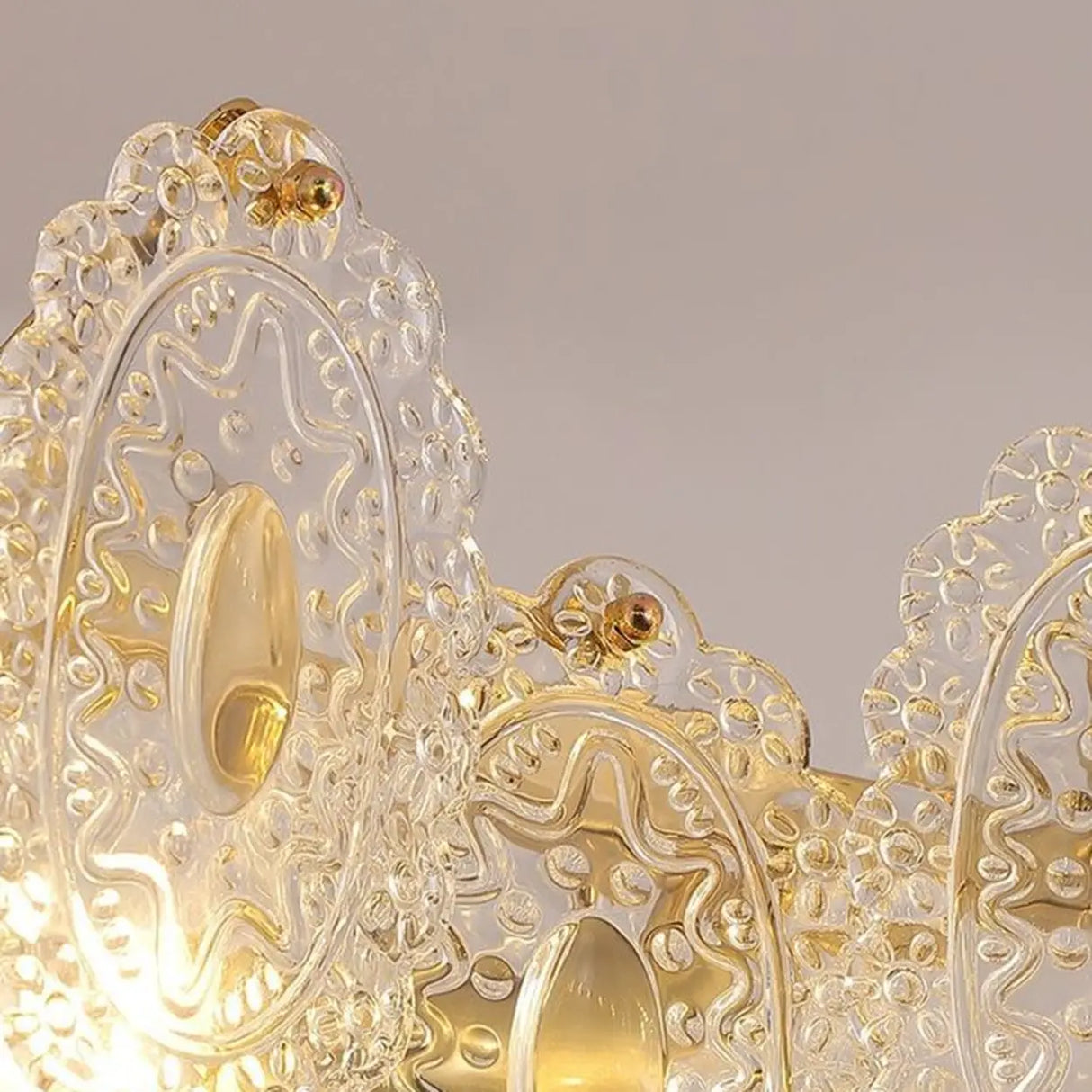 French Luxury Leaf Gold Glass Pendant Living Room Chandelier Image - 9