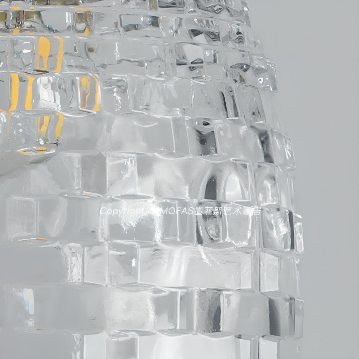 French Vintage Clear Glass Bell Vase Pendant Light Image - 10