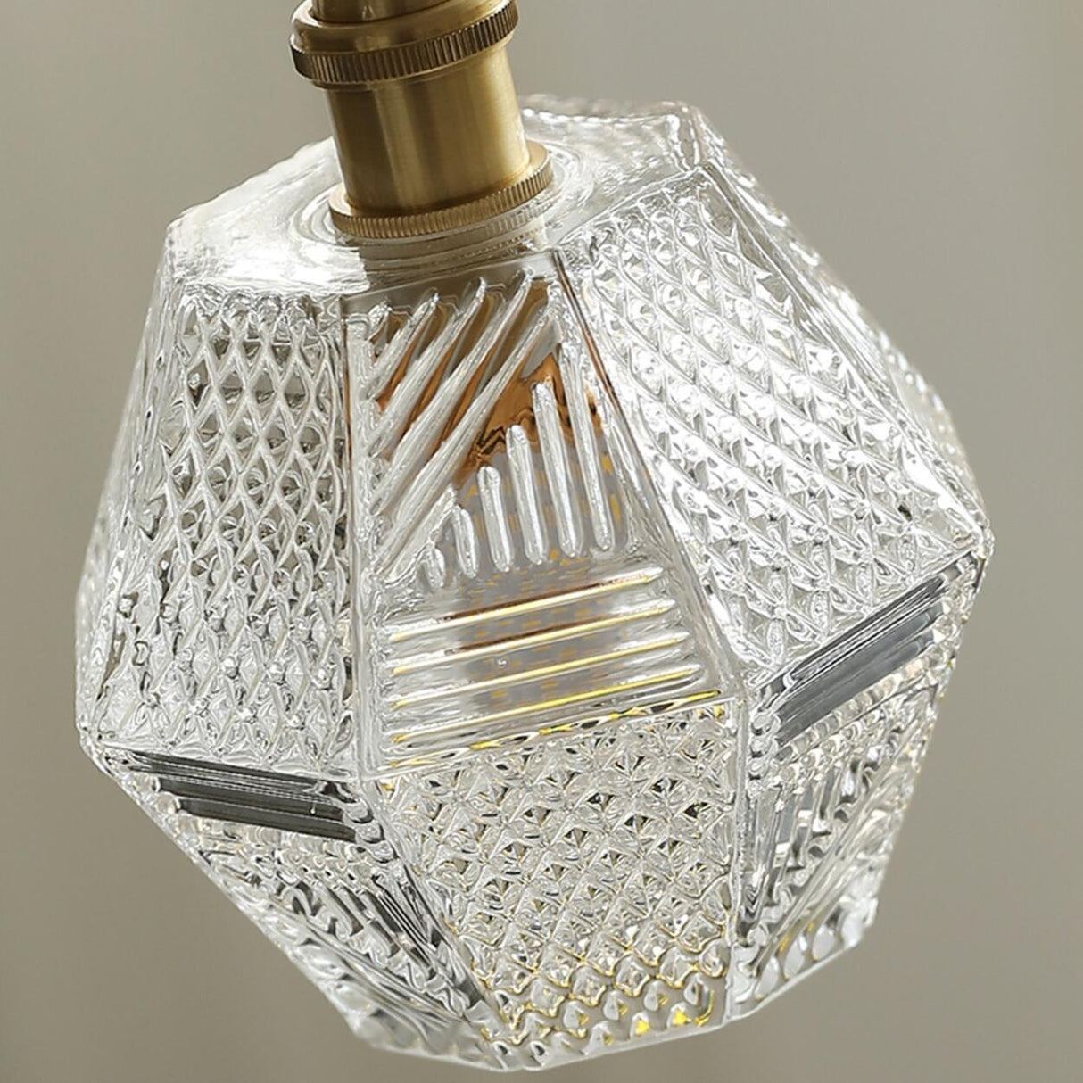 French Vintage Clear Glass Bell Vase Pendant Light Image - 12