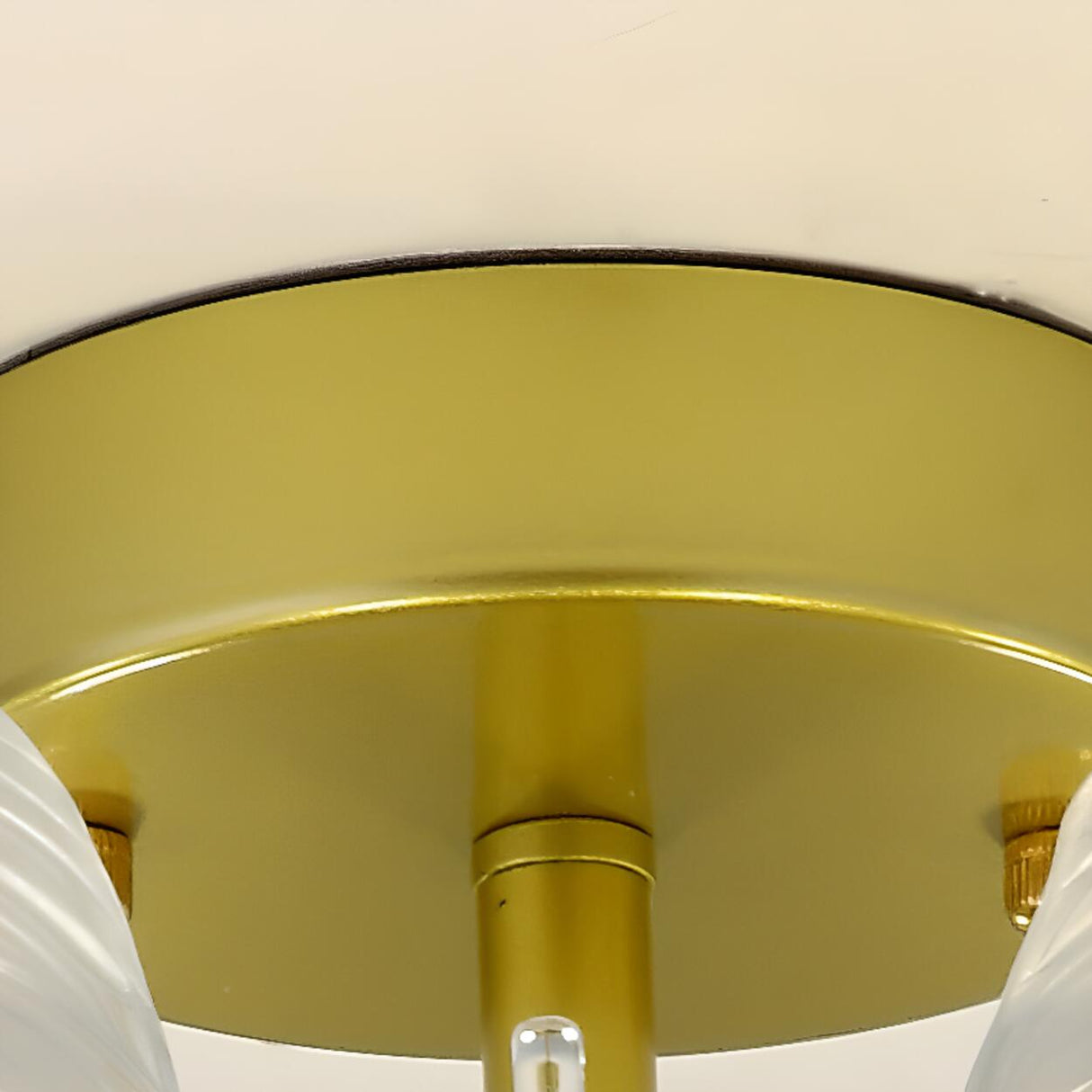 Frosted Feather Drum Crystal Semi-Flush Mount Light Image - 10