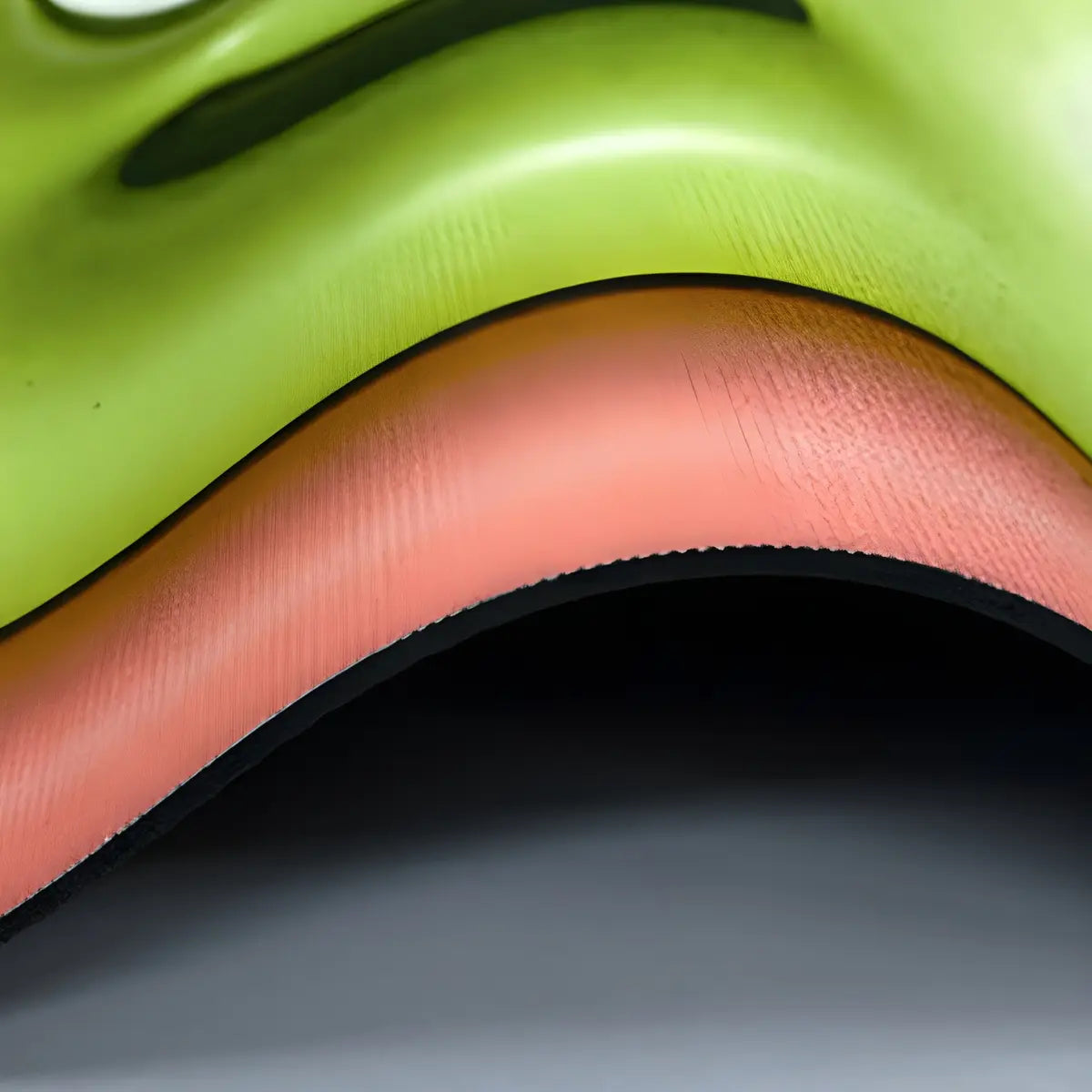 Fun Cartoon Face Oval Rubber Green Anti-Slip Area Rug Image - 8