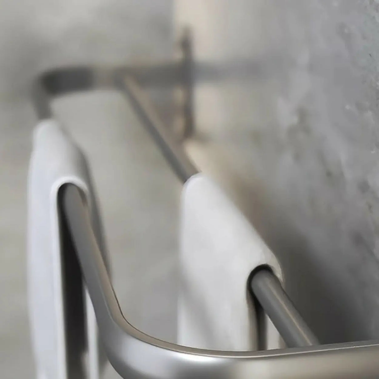 Functional Grey Metal Bathroom Hardware Set with Shelves Image - 11