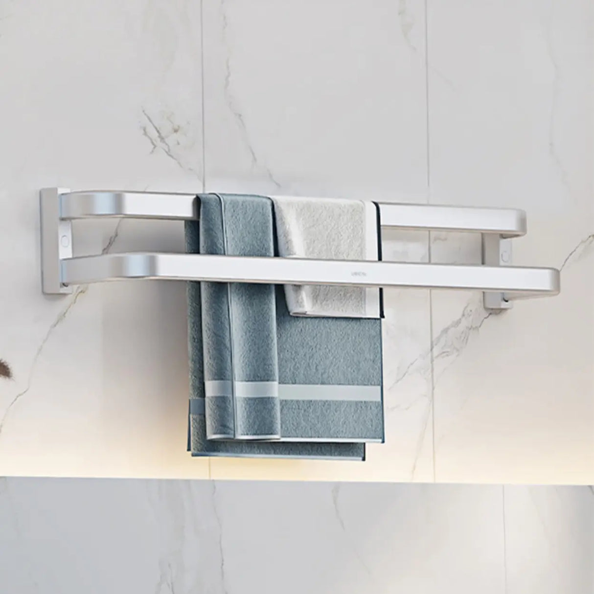 Functional Sleek Metal Gray Storage Bathroom Hardware Set Image - 29