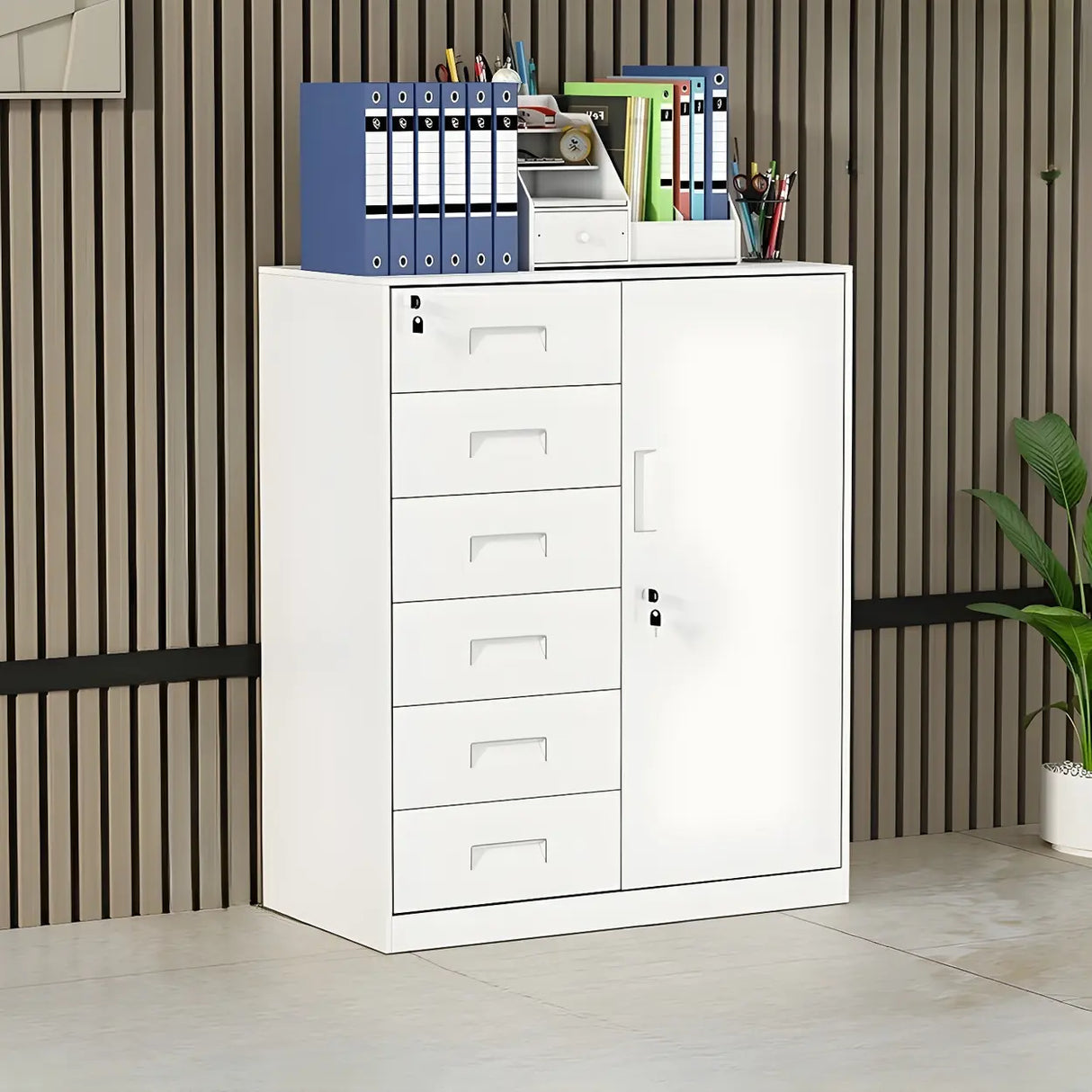Functional Steel Vertical Filing Cabinet with Locks Image - 11