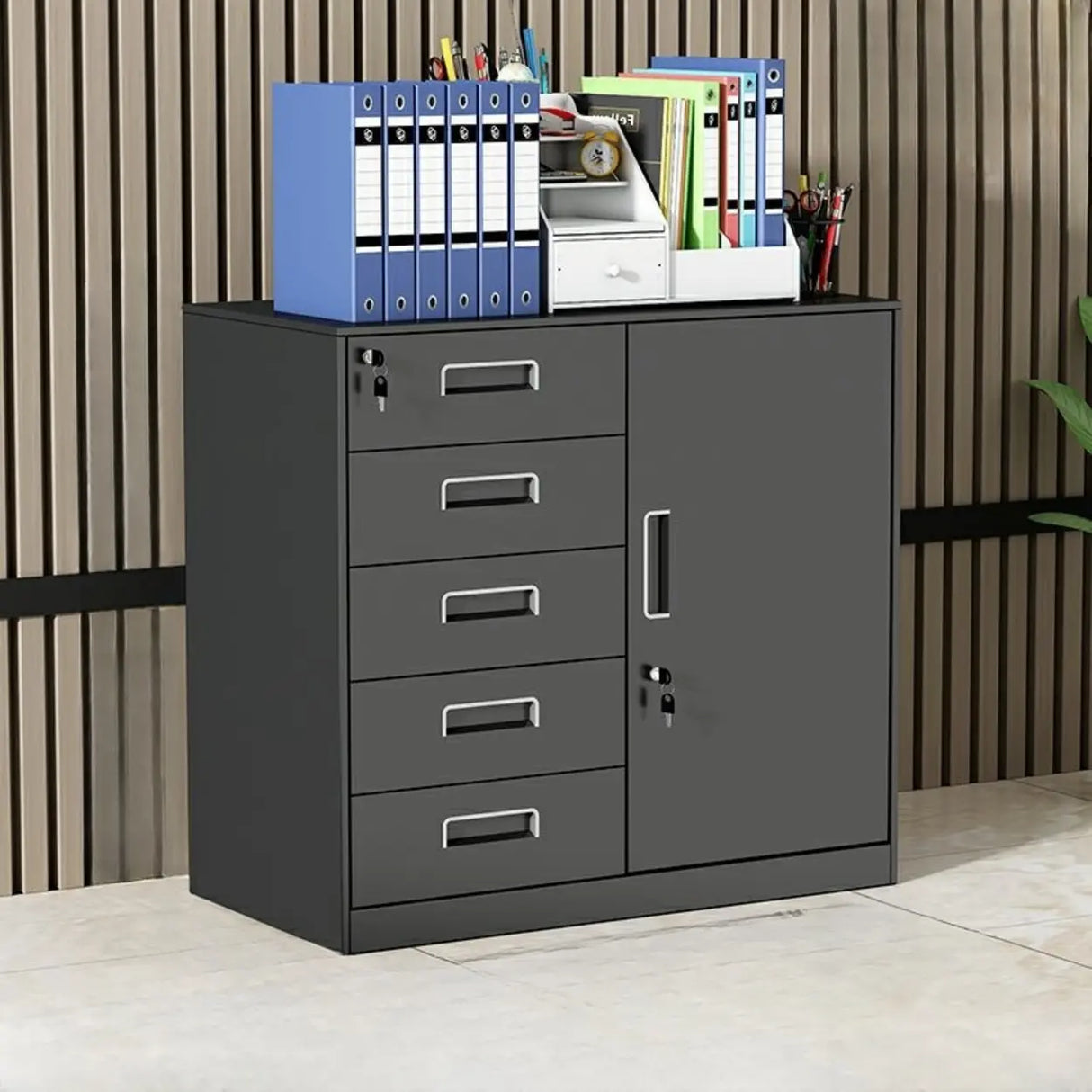 Functional Steel Vertical Filing Cabinet with Locks Image - 12