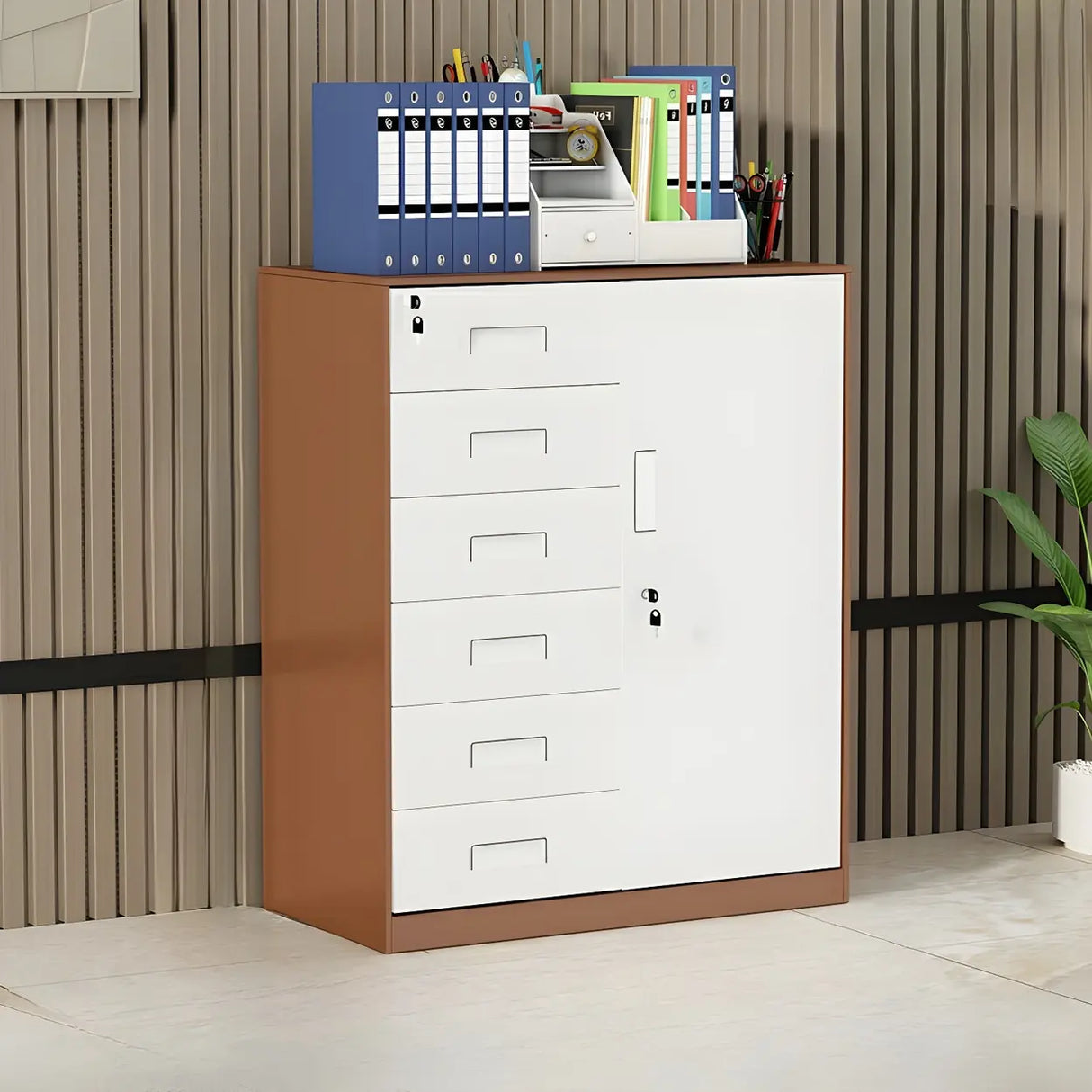 Functional Steel Vertical Filing Cabinet with Locks Image - 13