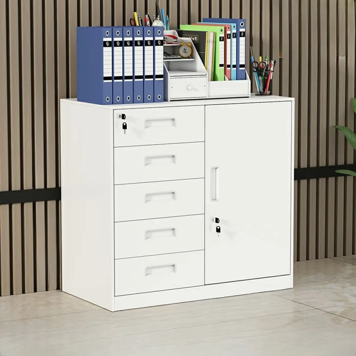 Functional Steel Vertical Filing Cabinet with Locks Image - 14