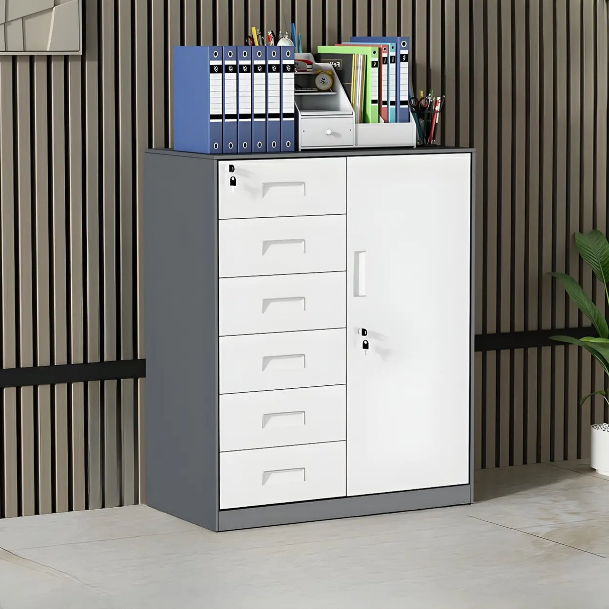 Functional Steel Vertical Filing Cabinet with Locks Image - 15