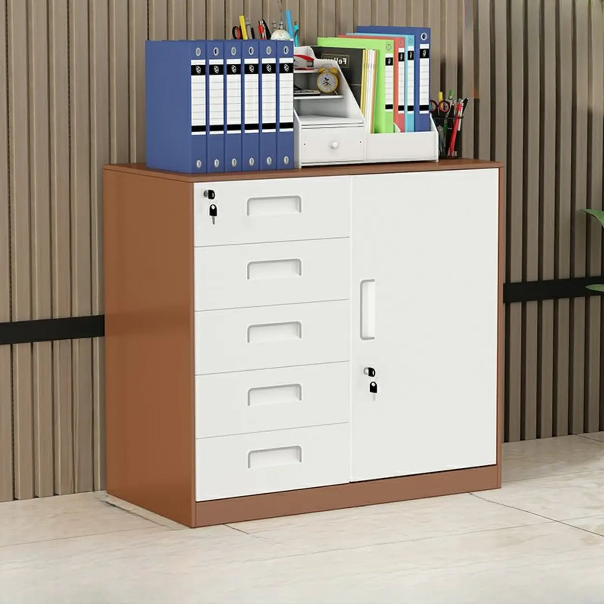Functional Steel Vertical Filing Cabinet with Locks Image - 16