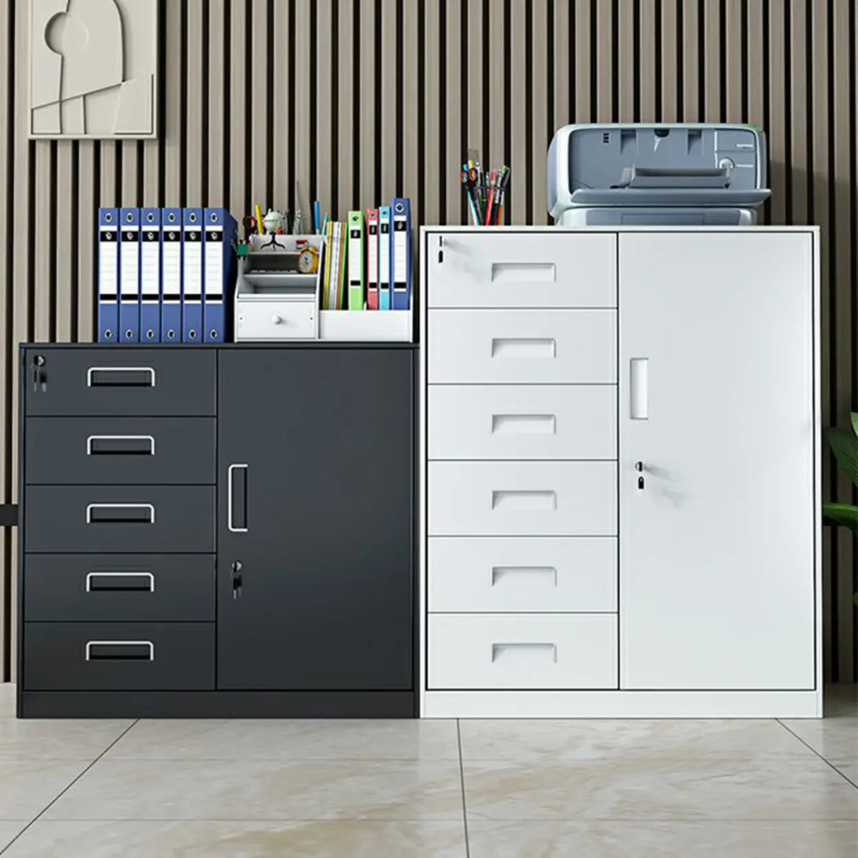 Functional Steel Vertical Filing Cabinet with Locks Image - 1