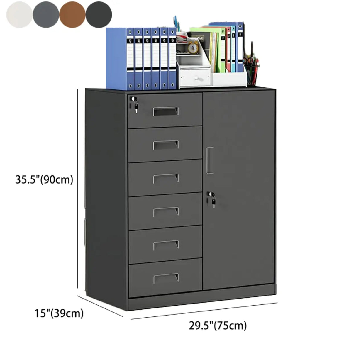 Functional Steel Vertical Filing Cabinet with Locks Image - 22