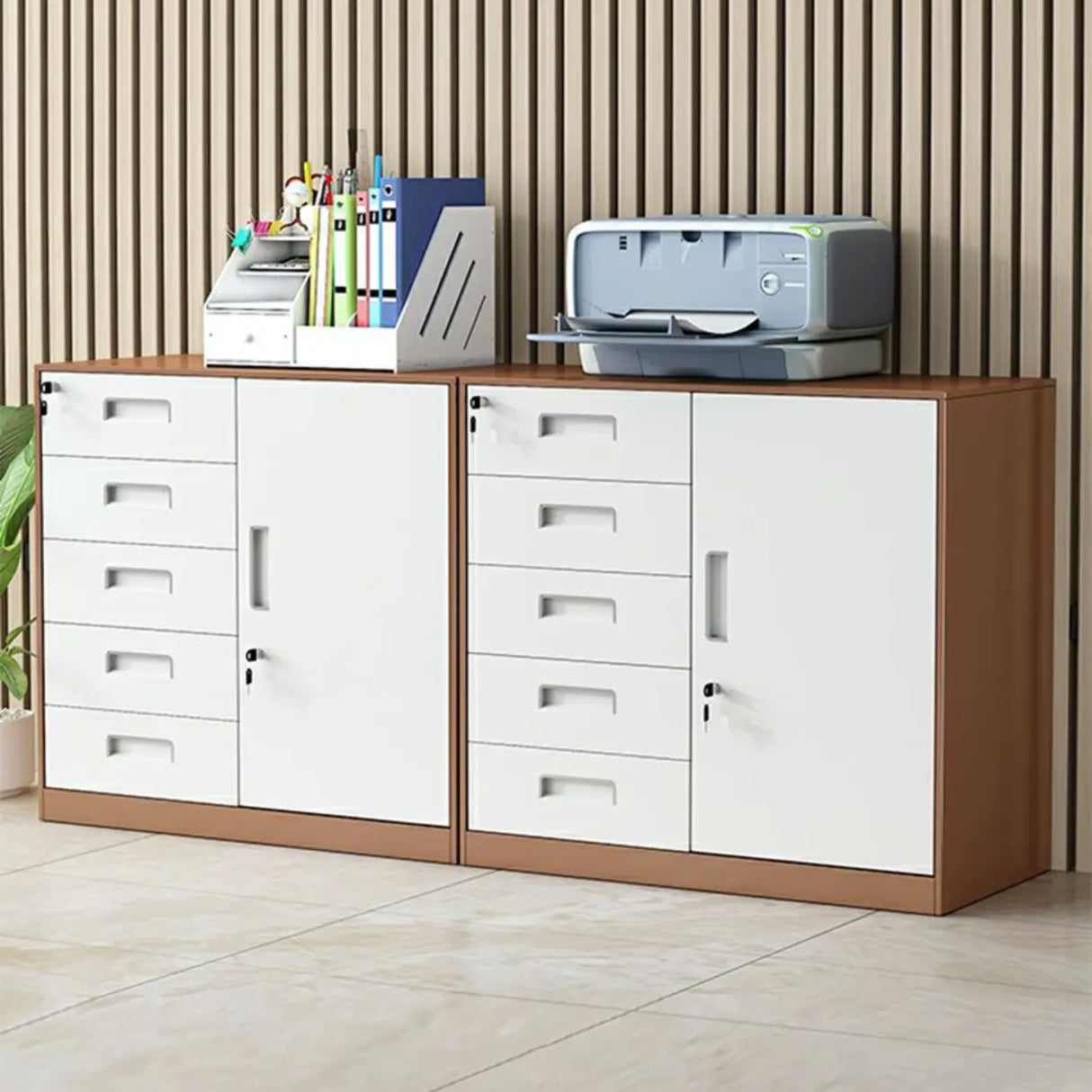 Functional Steel Vertical Filing Cabinet with Locks Image - 2